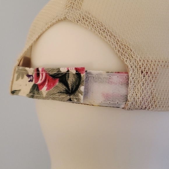 NEW Women's Adjustable Floral Canvas & Mesh Ballcap - Picture 9 of 16